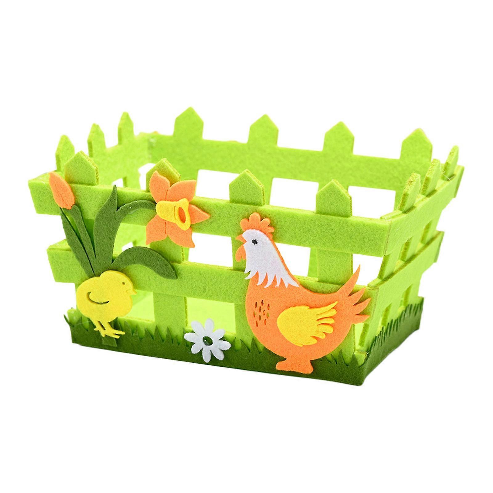Easter Chicken Bunny Basket Non Woven Fabric Candy Storage Bin with Handle