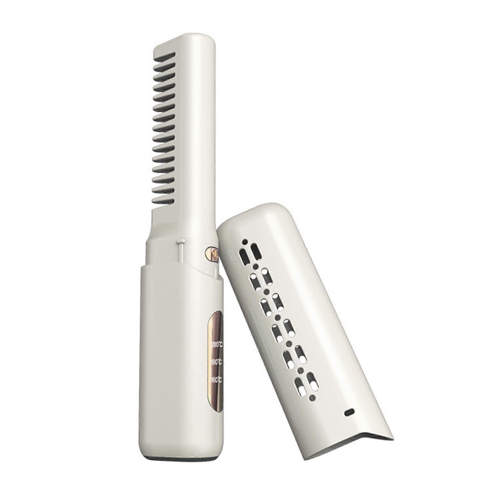2-in-1 Cordless Hair Styling Brush & Straightener Curler - Portable Design Hairdressing Tool