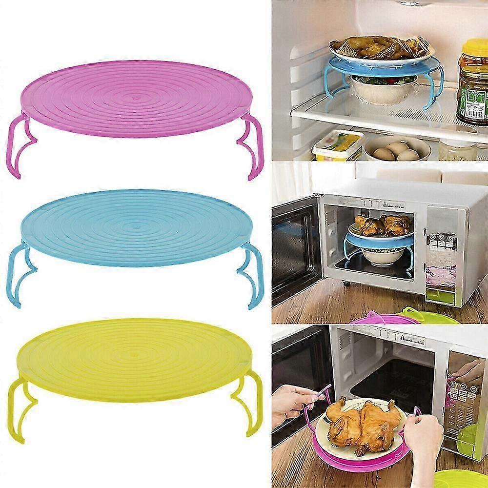 2024 Hot/new 3pcs Microwave Folding Tray 3-in-1 Multipurpose Foldable Microwave Plate(blue/pink/green)