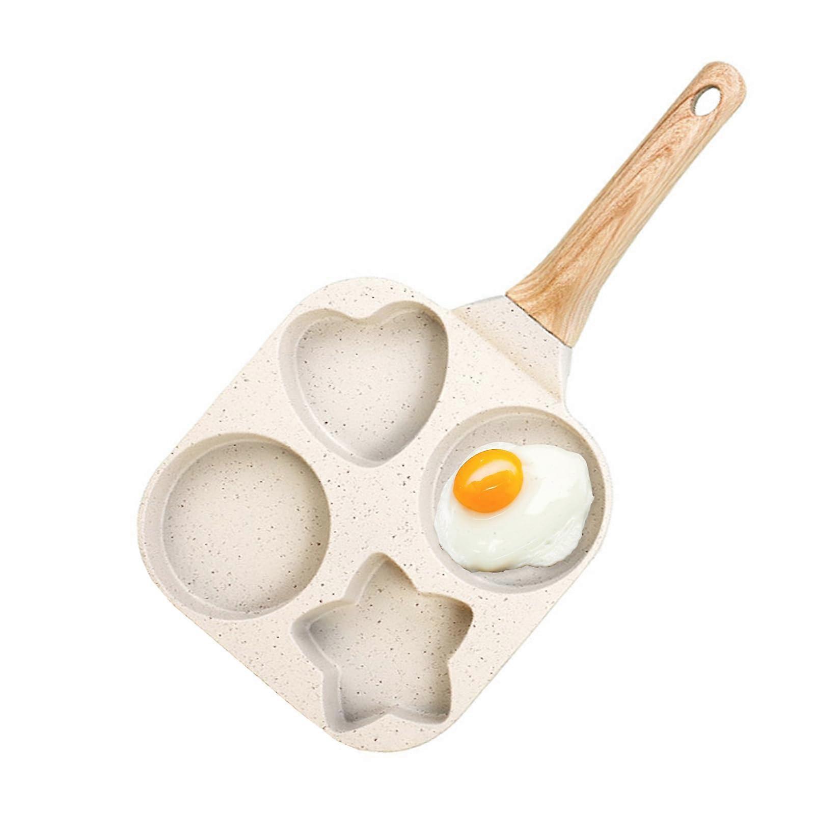 4-Cup Nonstick Egg Pan - Divided Grill Skillet with Anti-Scald Handle for Easy Breakfast Cooking