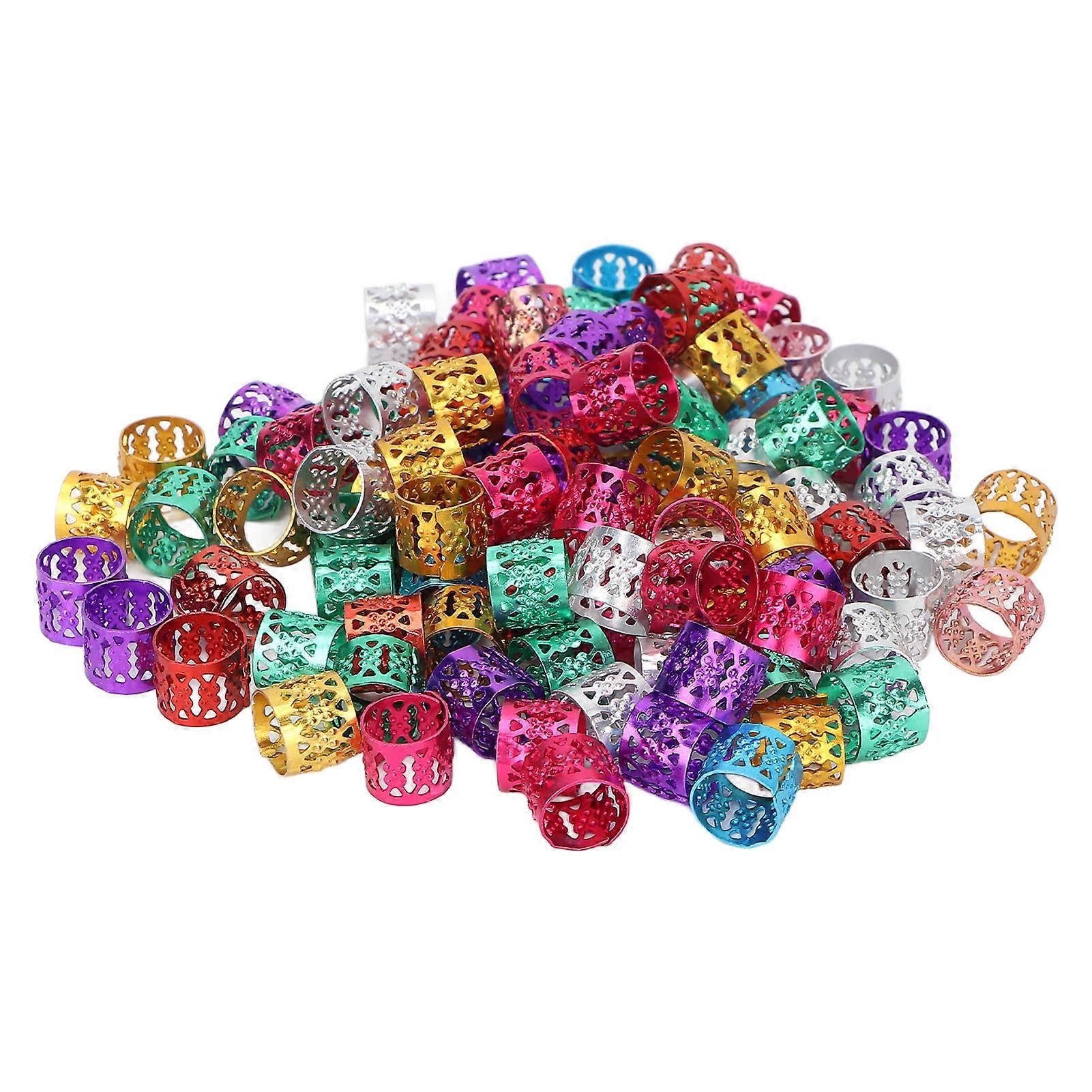 100pcs Dreadlocks Bead Aluminum Hair Ring Decorations