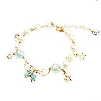 Pet Pearl Collar, Adjustable Pet Pearl Necklace Cat Pearl Collars with Rhinestone Pendant Decor for Cats DogsXS
