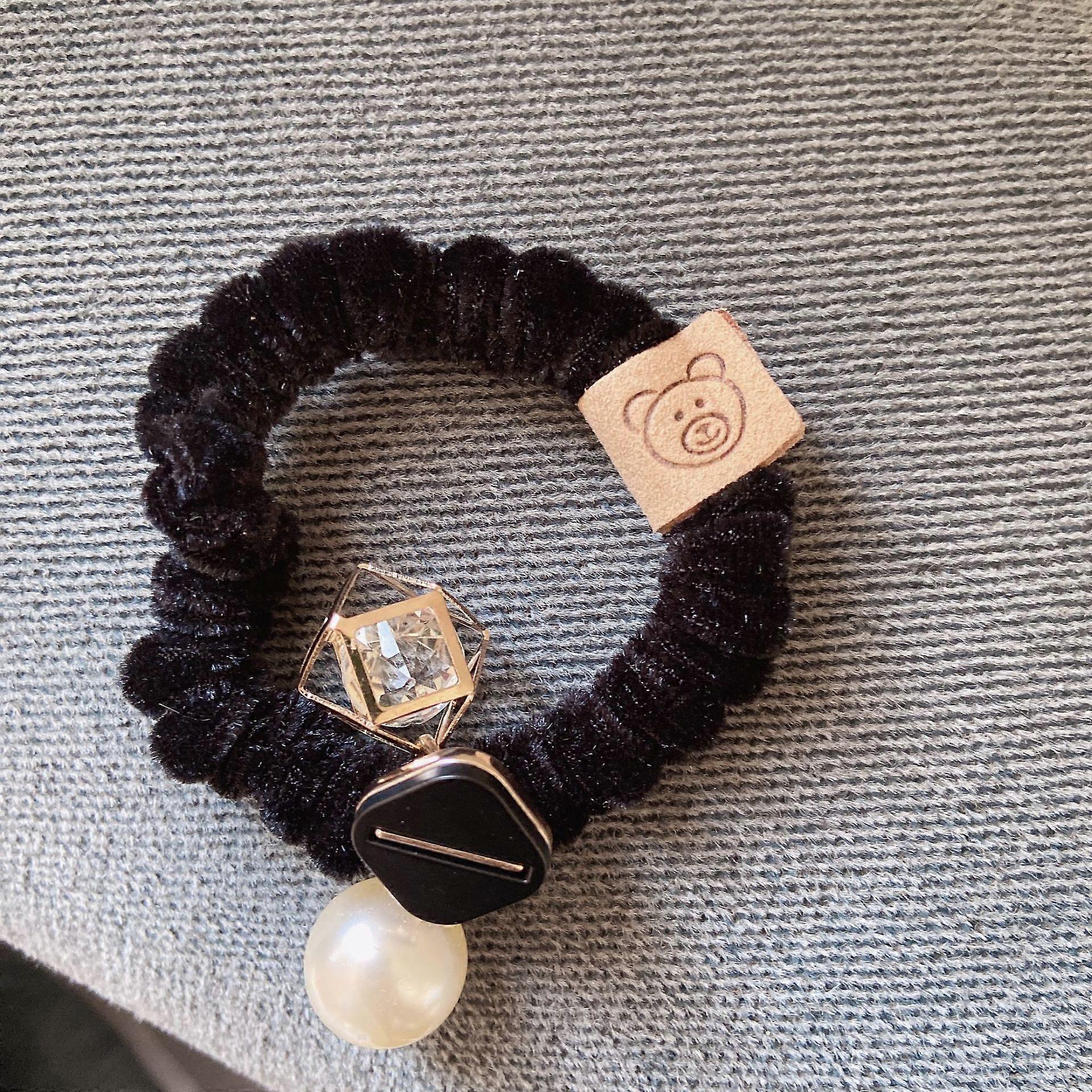 1 PC Fascia per capelli elastica in raso di seta tinta unita con lettere di senso avanzate Clip per capelli a coda di cavallo da donna Accessori per capelli LM