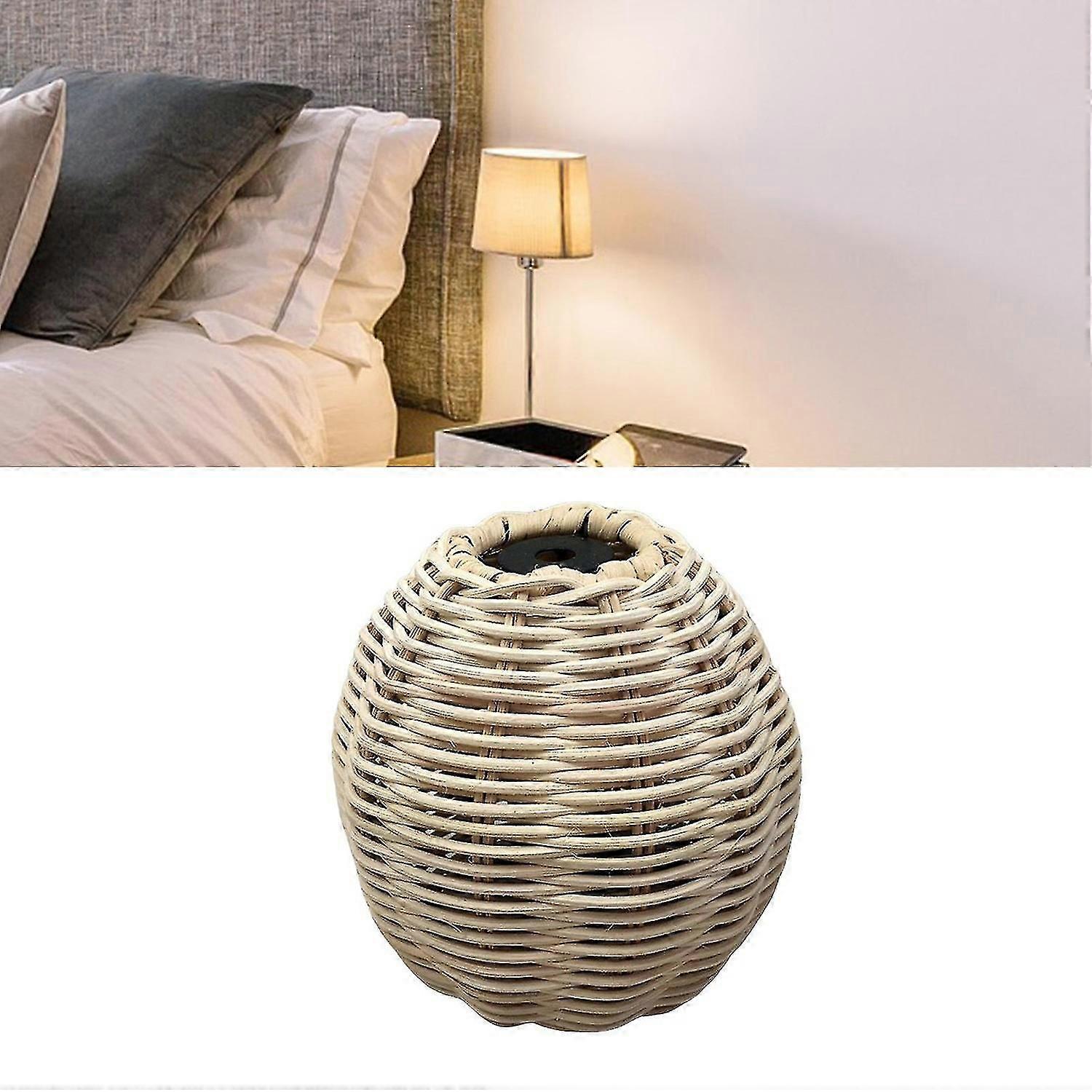 Rattan table lamp base small log