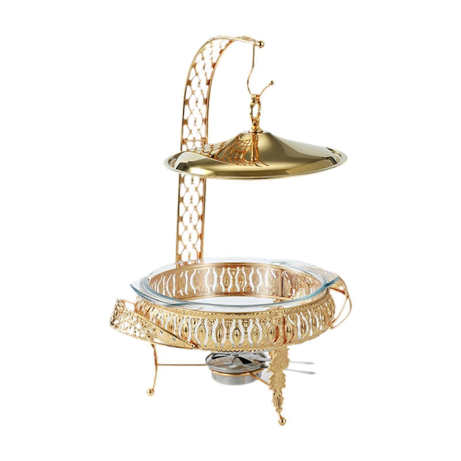 Ensemble de buffet de réchauds Chauffe-buffet avec couvercle suspendu Or Traiteur