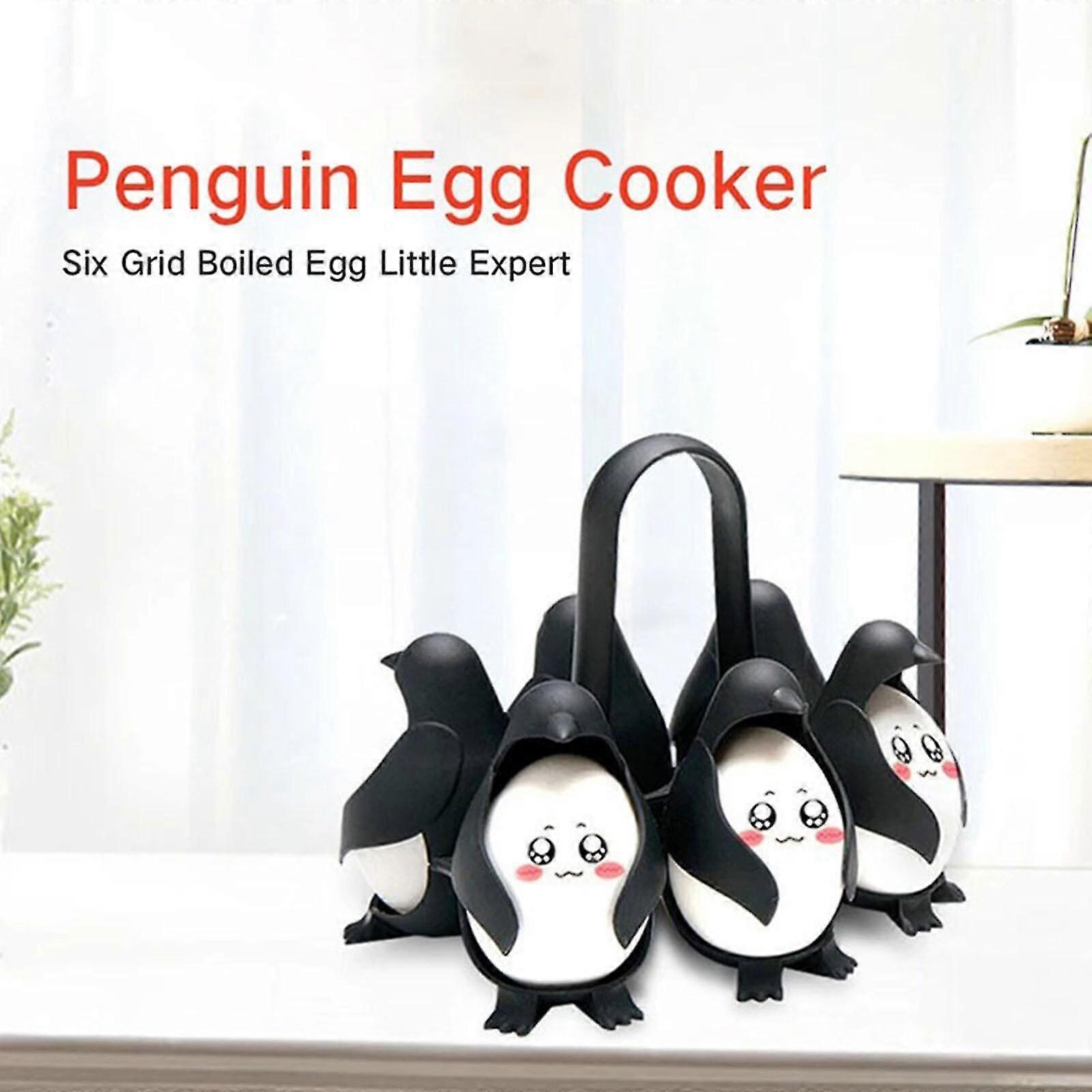 Penguin Shaped Boiled Egg Holder Hard Boil Egg Cooker Can Hold Up To 6 Eggs