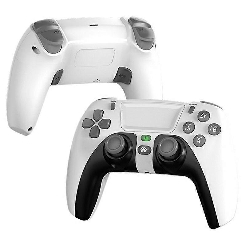 P08 PS4 Wireless Bluetooth Game Controller Compatible with PS4,Android,iOS,Switch-White/Black