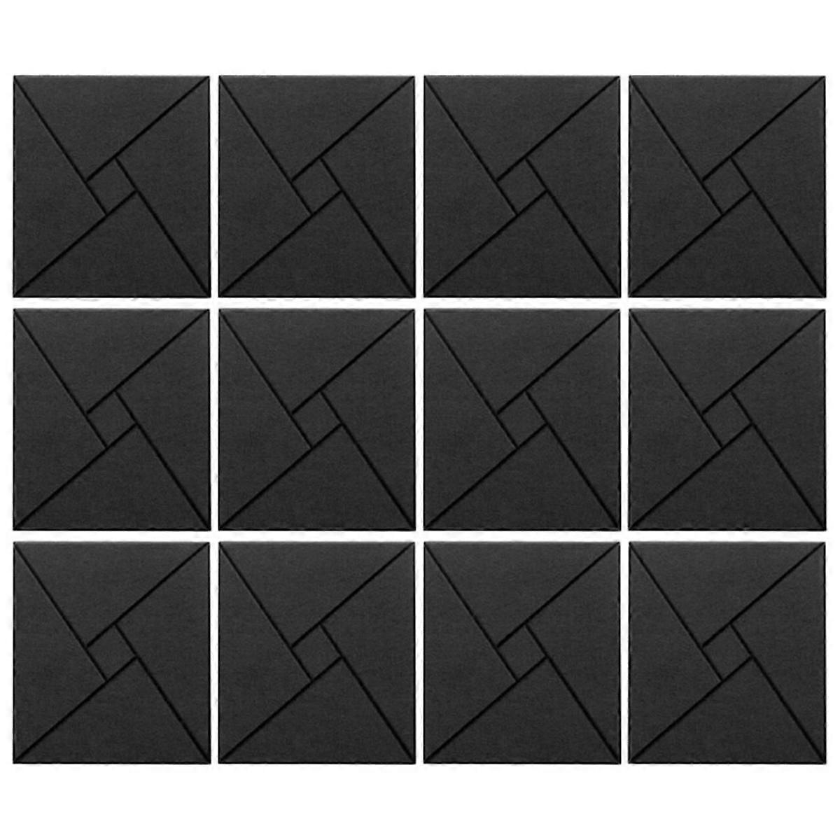 12Pcs Acoustic Panels with Self-Adhesive, 12x12x0.4In Sound Proof Foam Panels, Sound Absorbing Tile