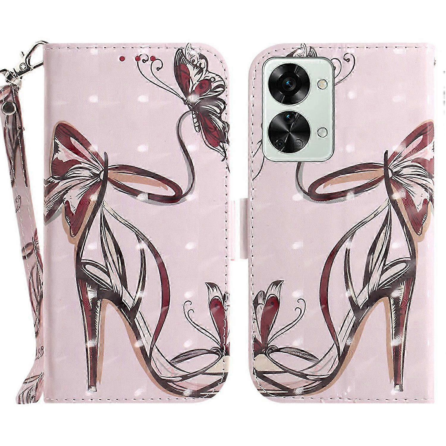 High-quality Compatible OnePlus Nord 2T 5G Wallet Case 3D PU Leather Wrist Strap Stand Feature Flip Cover