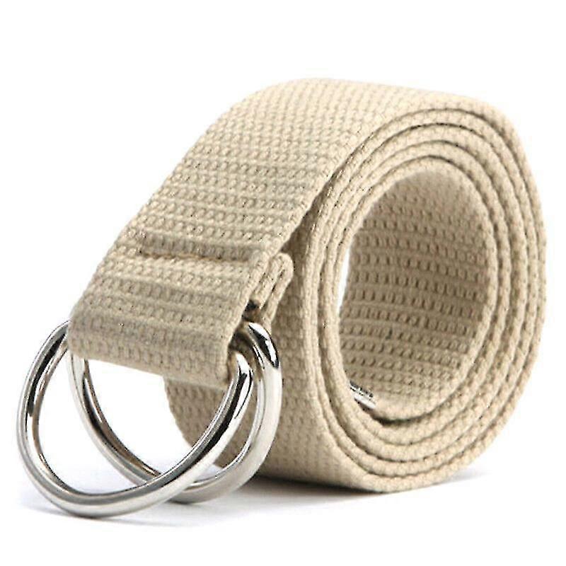 Unisex Kangas Vyö Plain Webbing Double D Rengas Metalli Solki Vyötärönauha