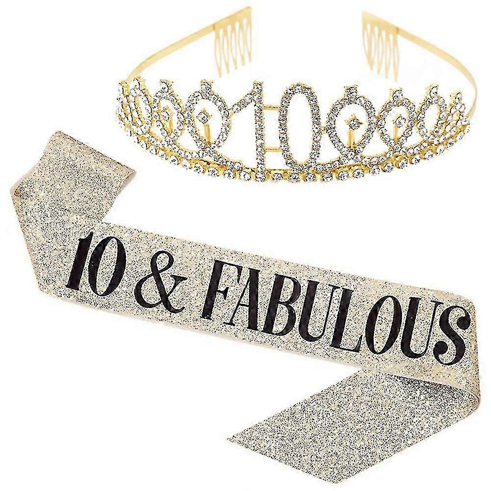 طقم تاج نسائي لامع من أحجار الراين مطبوع عليه حروف - لوازم حفلات أعياد الميلاد - Jikaix