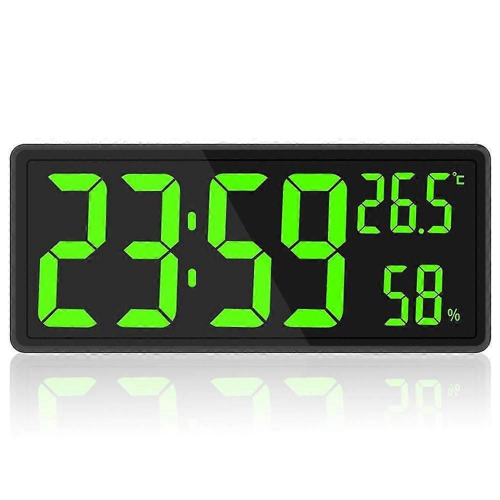 Large LED Digital Wall Clock with Temperature & Humidity, Big Display for Home, Farmhouse, Classroom