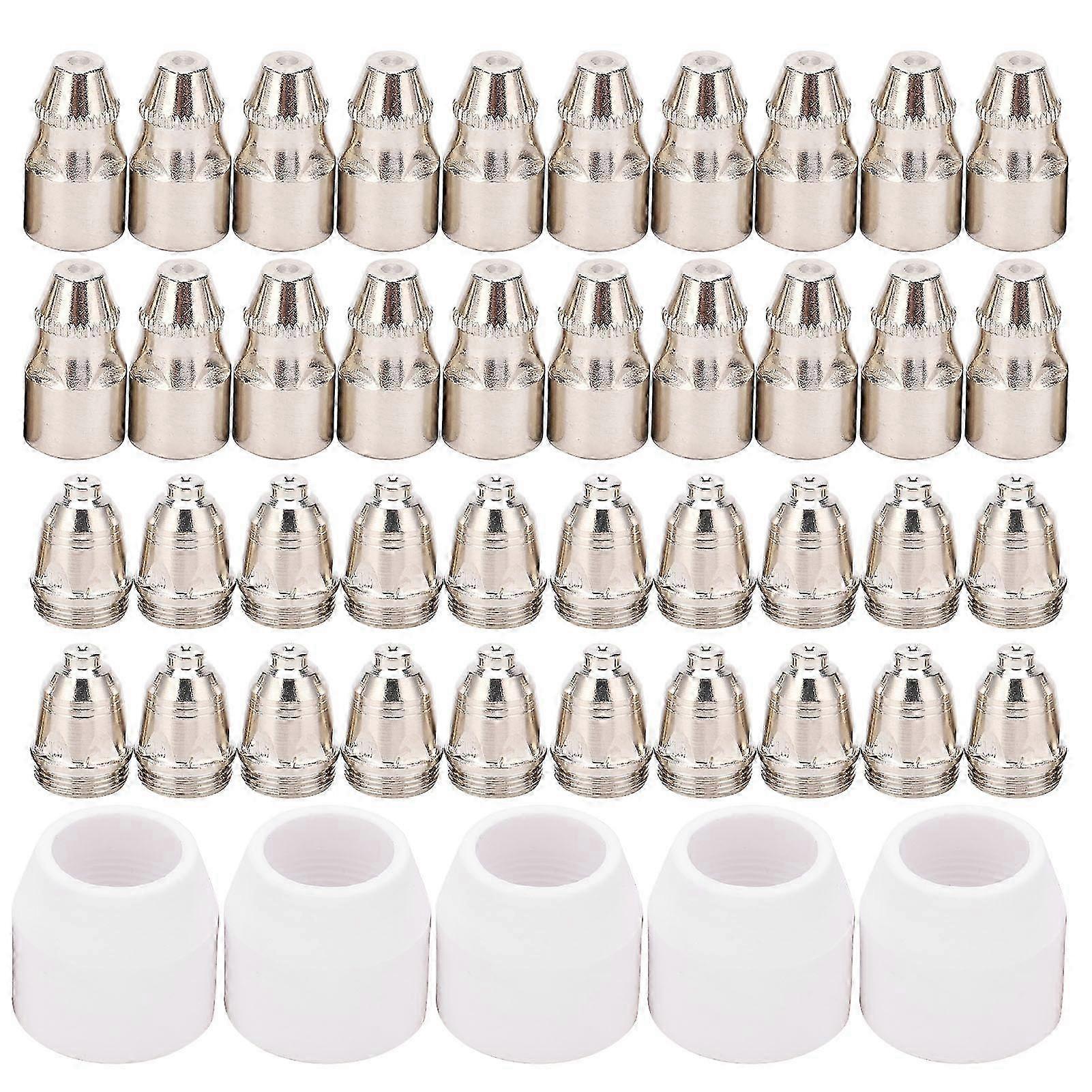 Plasma Consumable Kit P80 Electrode Tip Ceramic Nozzle Set Accessories for Cutting Machine45pcs