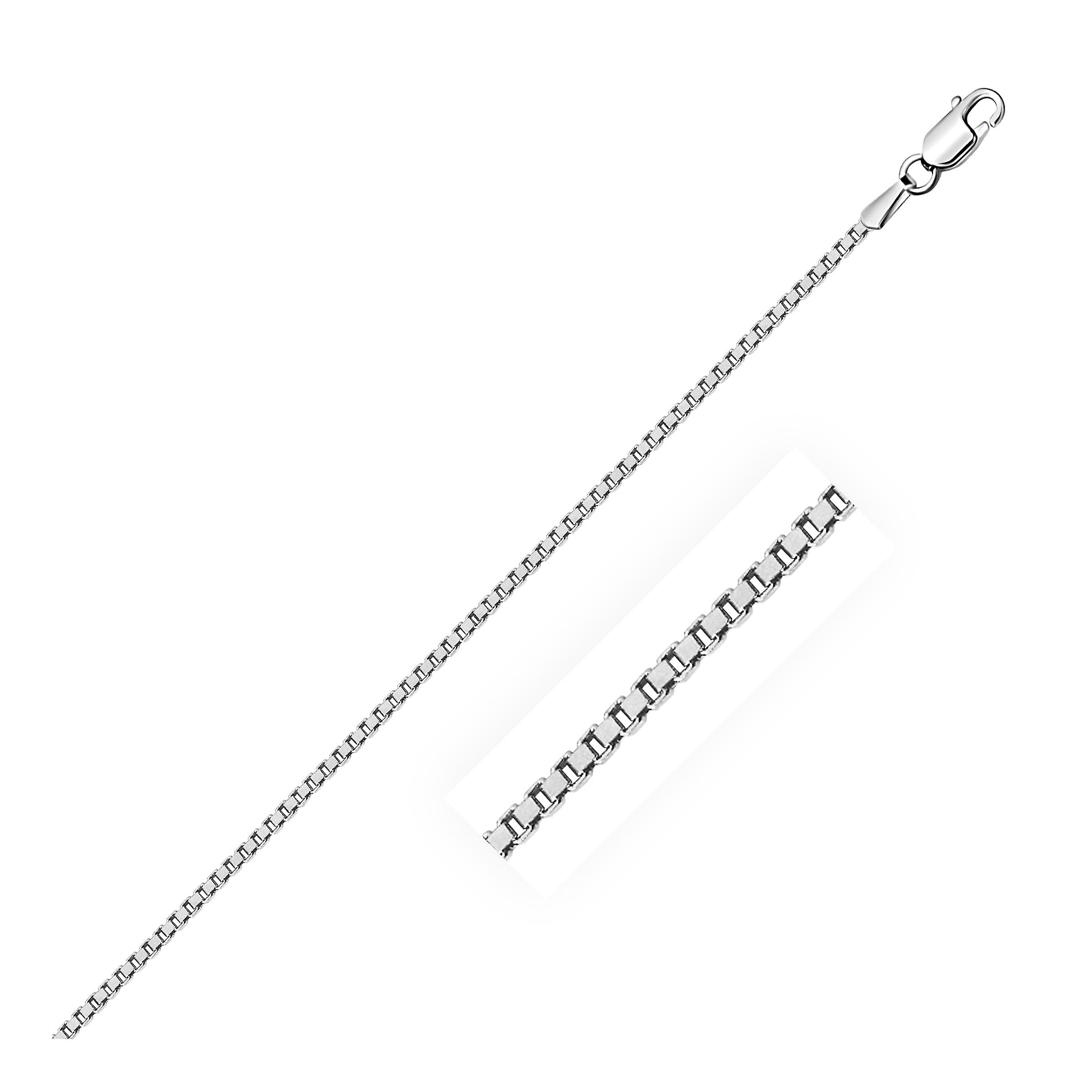 Sterling Argint Rodiu Placate Box Lanț 1.3mm