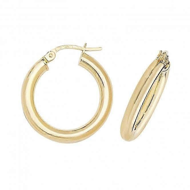 9ct Yellow Gold 15mm Hoop Earrings ER382