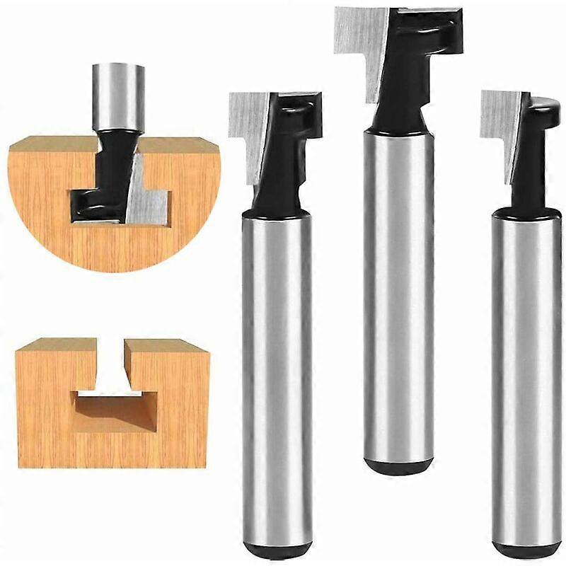 T Track Router Bit With Anti-Kickback Design, Heat Resistant Coating Micro Grain Carbide Tips For Wide Application, Premium Carbide Material Ensures