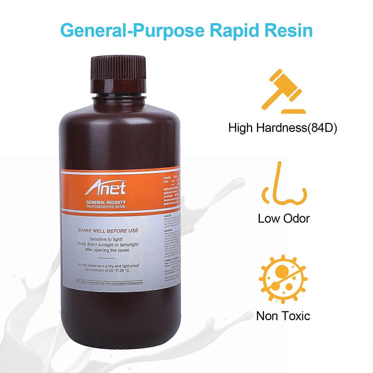 General-Purpose Rapid Resin 405nm Standard Photopolymer Curing Resin Low Odor Non-Toxic 500ml for DLP/LCD Light Curing 3D Printer N