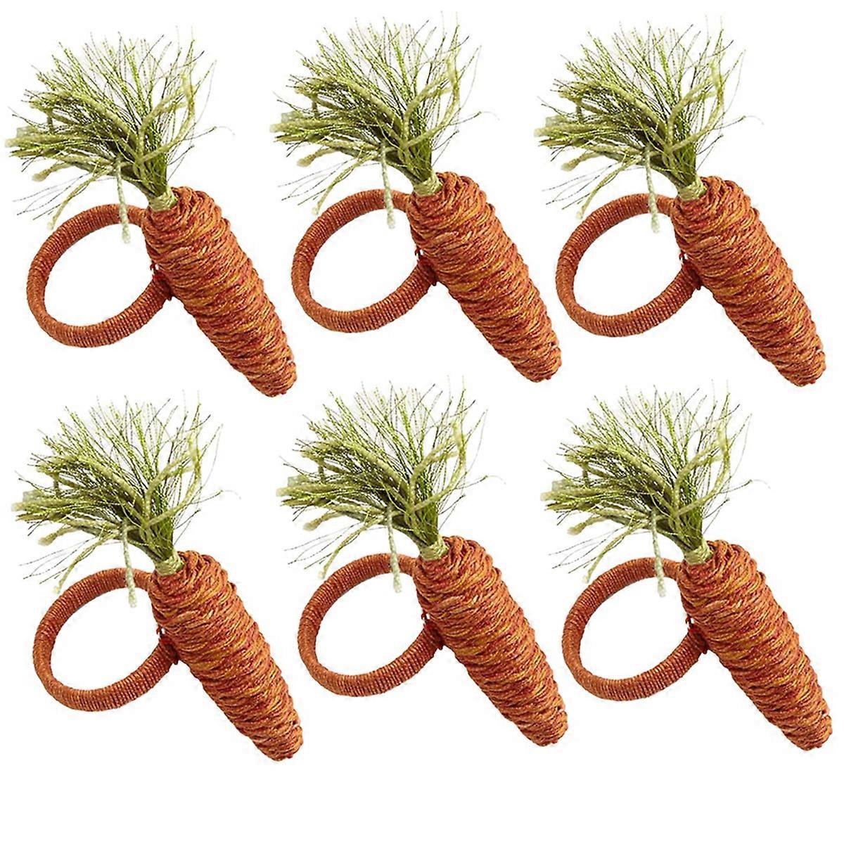 6PCS Easter Carrot Napkin Ring Easter Napkin Ring Holder