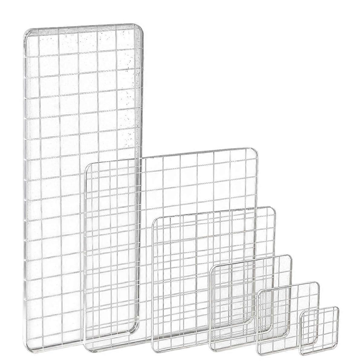 6PCS Acrylic Stamp Block with Grid Lines, Clear Stamping Blocks Tool