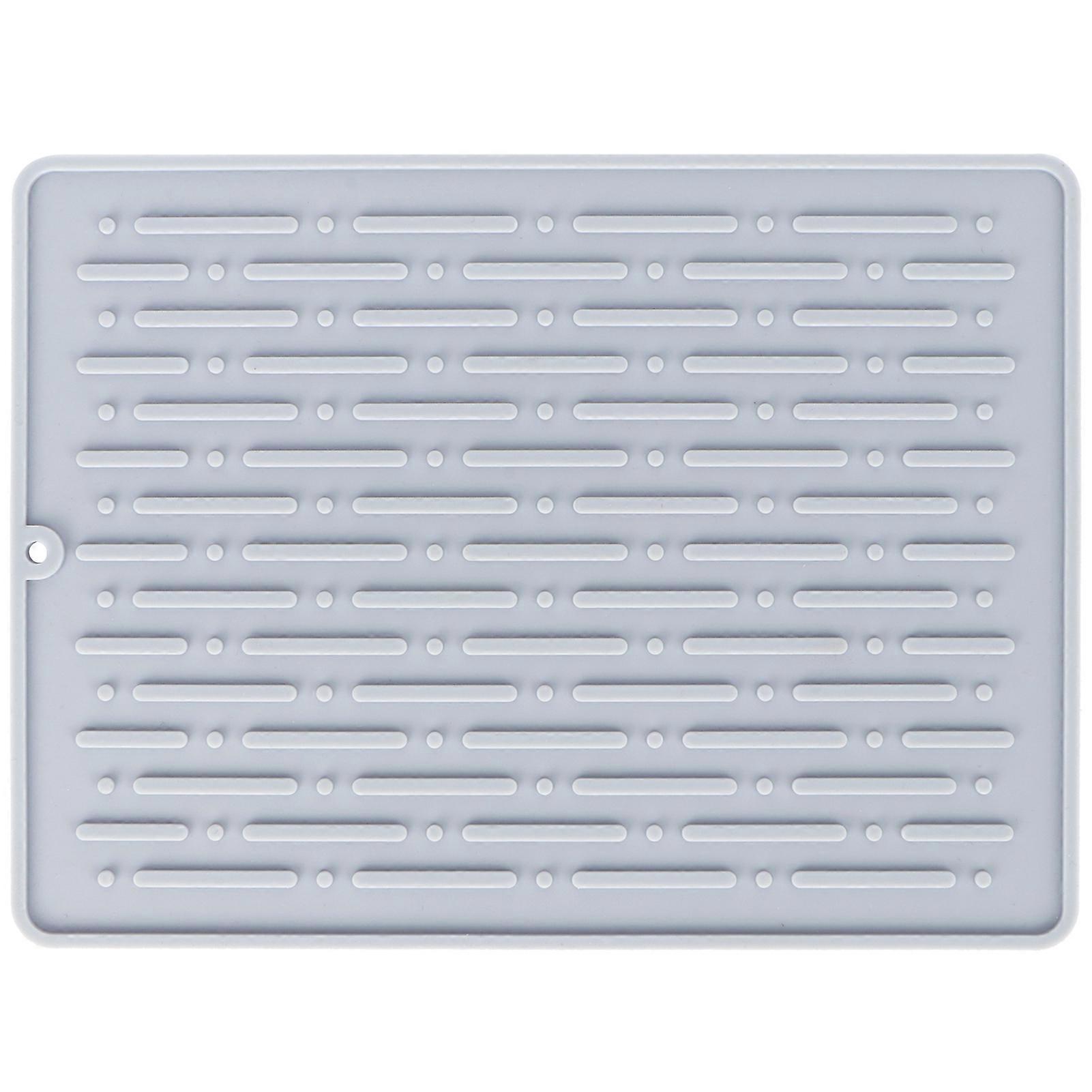 Silicone Draining Pad Non Slip Soda Bottles Drying Kitchen Accessories Gray(2 Hole Drain Rack Mat )