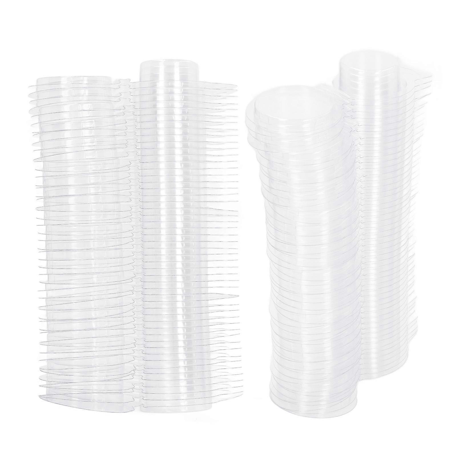 Calmshell 100pcs Clear Separated PET Wax Molds with Hanging Hole for Round Chocolate Candles