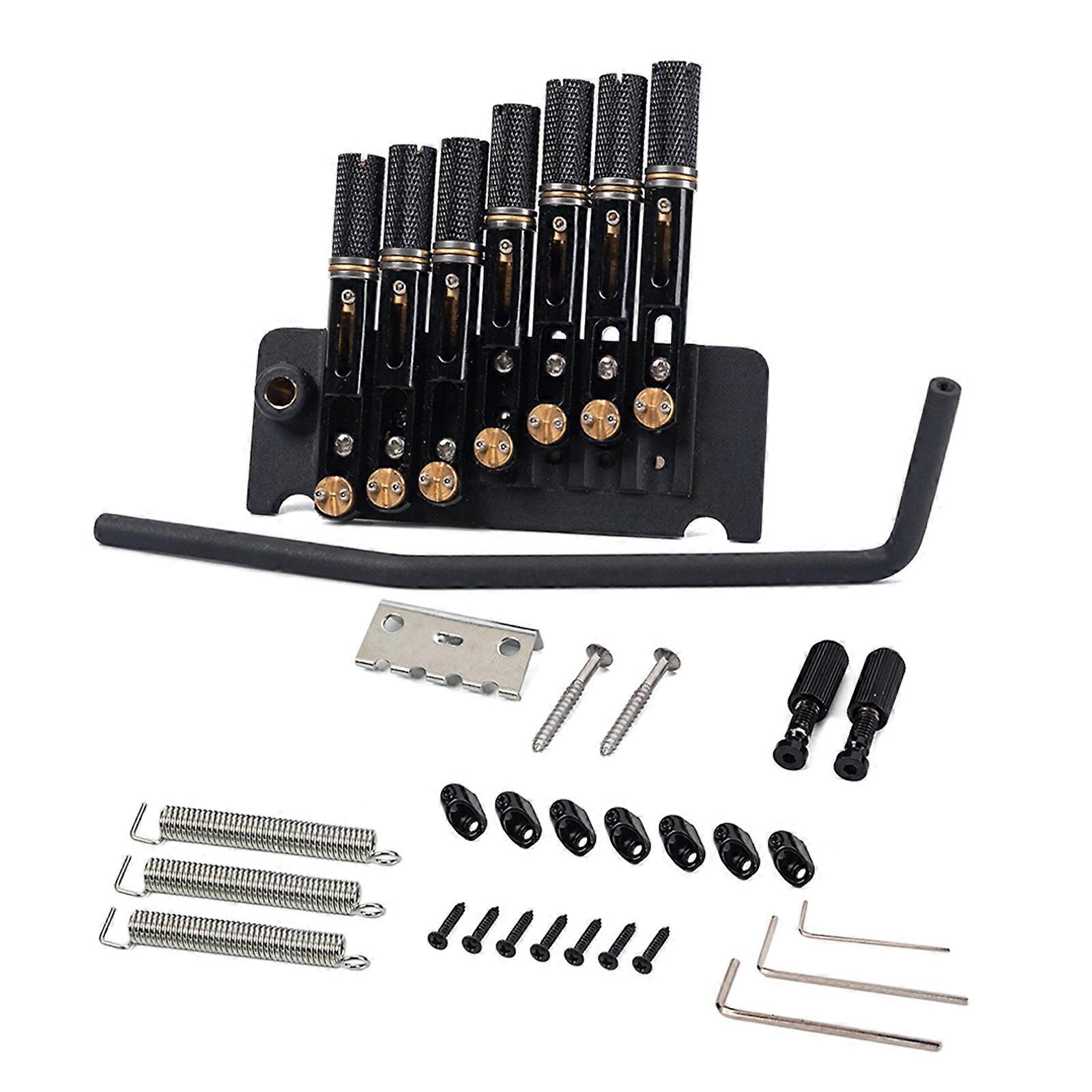 6/7 Strings Headless Guitar Bridge Tremolo System Set with Tailpiece Black Tremolo Bridge Device Electric Guitar Parts