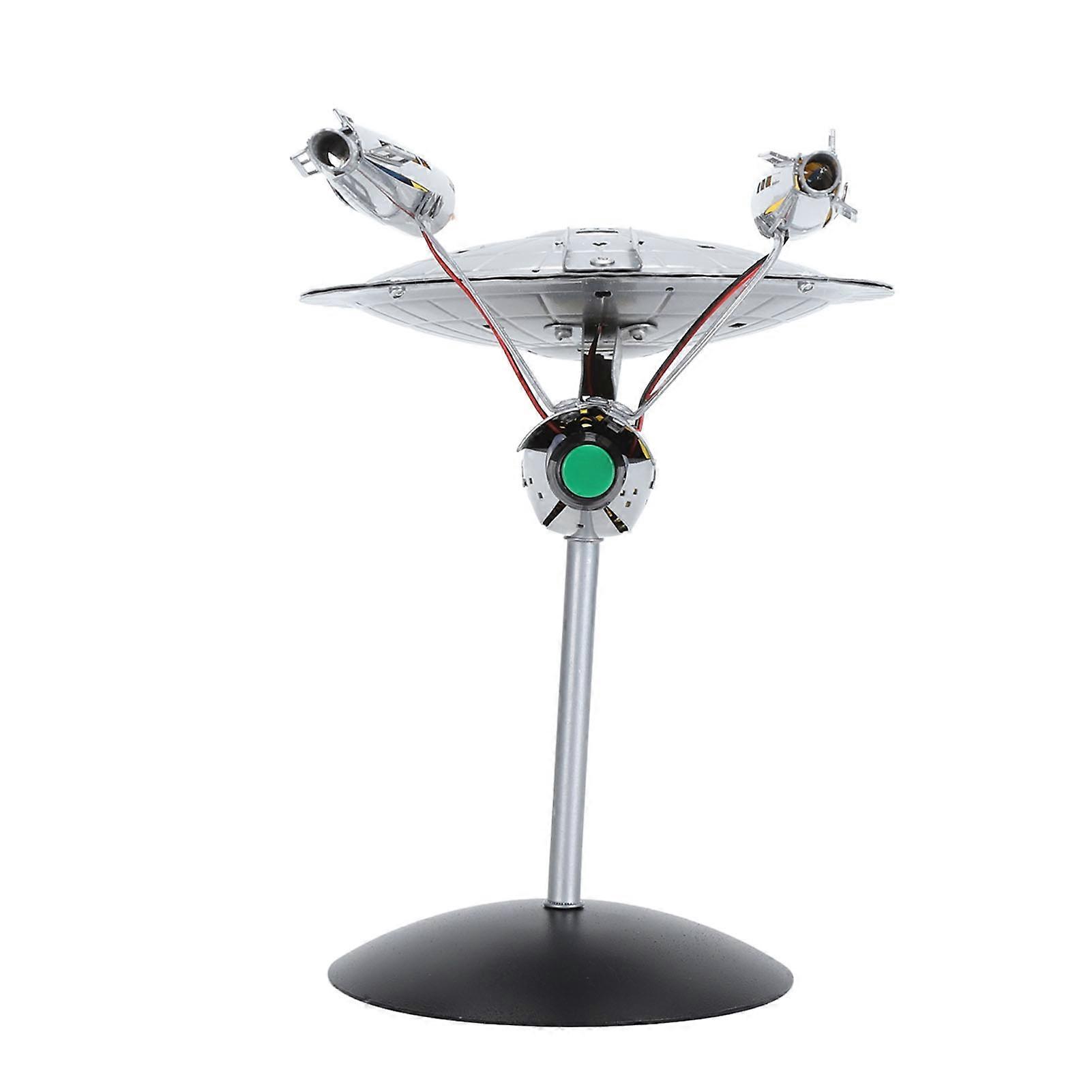 LED Spaceship Model Realistic Lifelike 1/1000 Spaceship Model Display Ornament with LED Lights for Home Bedroom Office Warm Light 