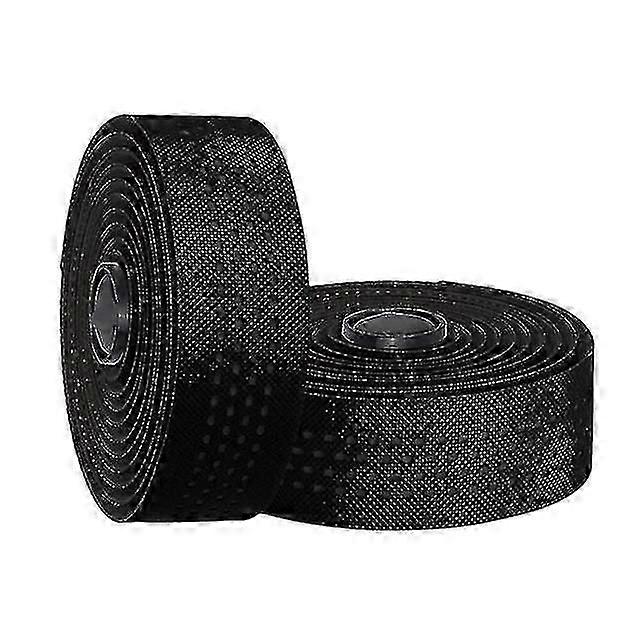 Bike Handlebar Tape Road Bicycle Two-colors Bar Tapes 2 Roll Pu Leather Surface Eva Foam Cycling Handle Bar Wraps With End Plugs