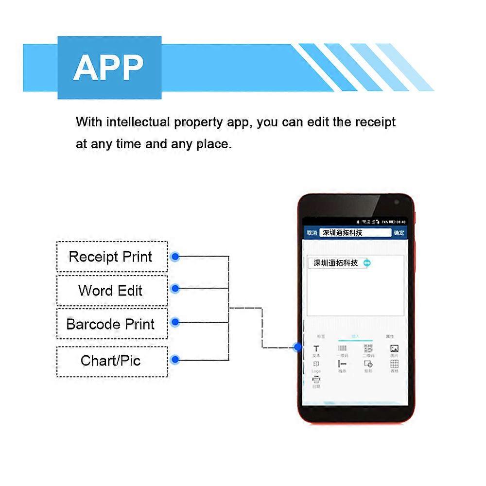 BT USB High Quality Thermal Receipt Printers Qr Code Barcode Sticker Adhesive Printer 58mm US Plug