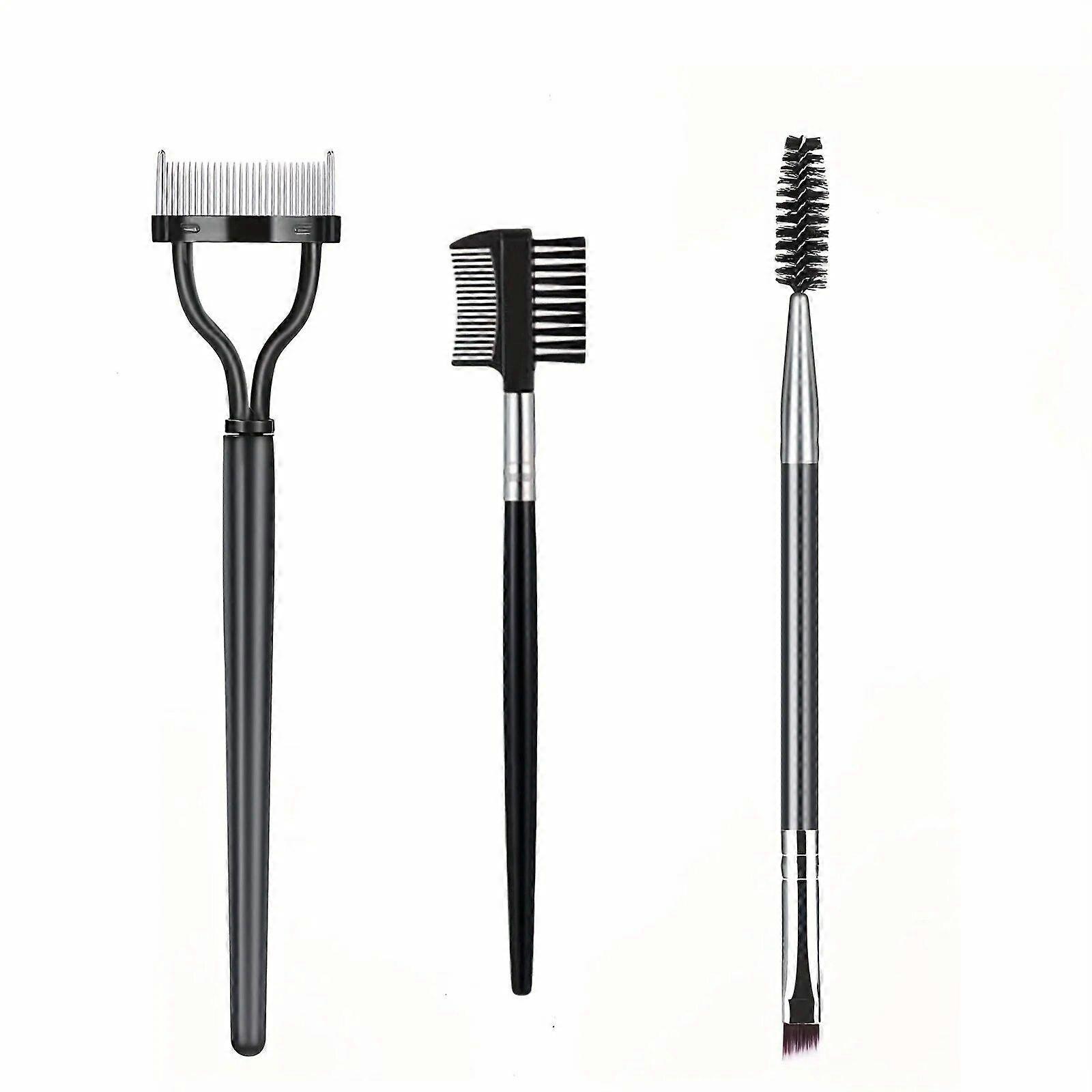 3-Piece Eye Makeup Tool Set: Eyebrow and Eyelash Brush, Eyelash Separator, and Professional Eyebrow Brush, Polyester Material