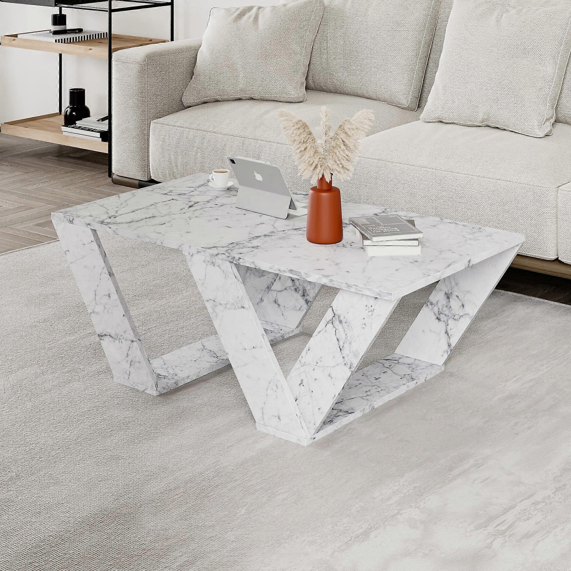 Soffbord Pipra - Carrara marmor