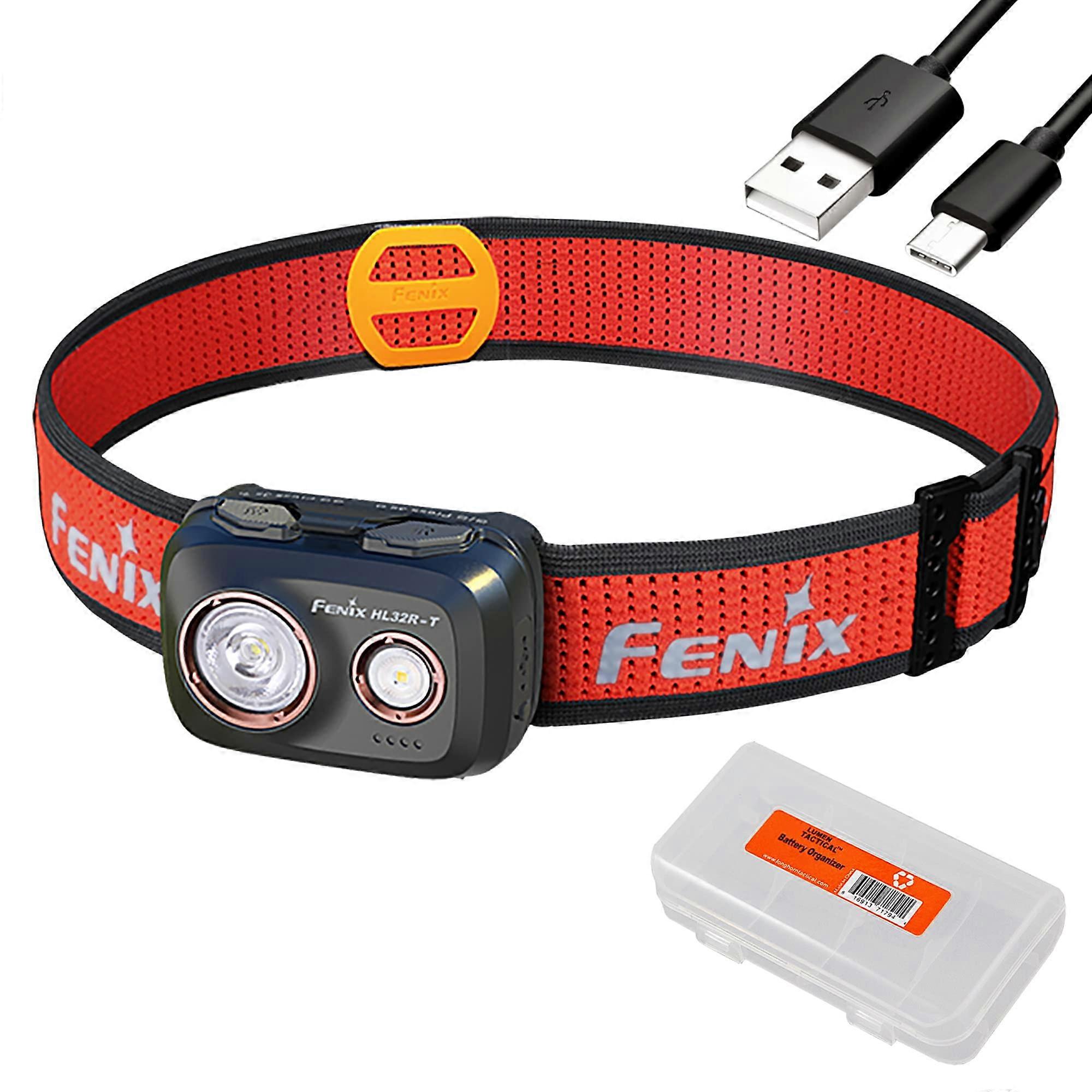 HL32R-T Trail Running Headlight 800Lumen USB Rechargeable Double Beam Spotlight And Projector CableOrganizer Black