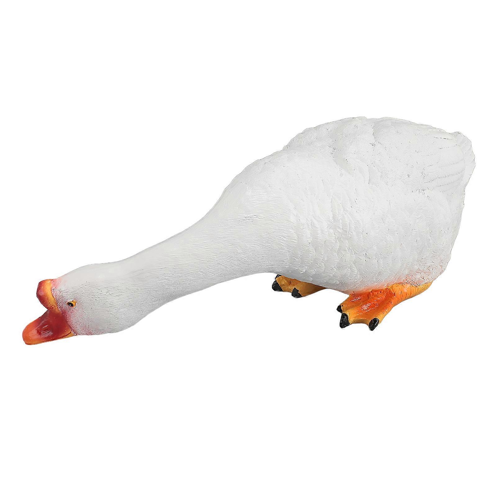 Resin Goose Statue Garden Decor Figurine Ornament for Pool Side Lawn Yard Outdoor Decoration Funny Housewarming Gift Sit and Look