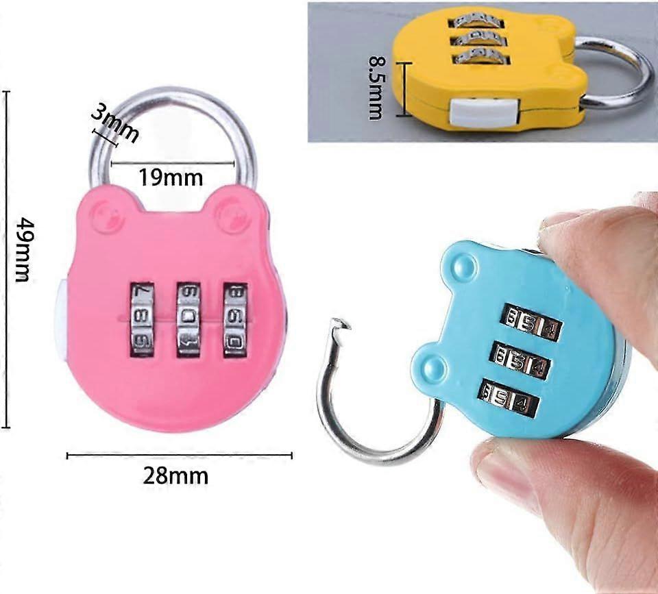 5 Pcs Airplane Suitcase Padlock, 3 Digit Code Padlock, Resettable 3 Digit Combination Security Padlock for Lockers Gym, School, Fence and Storage(Colo