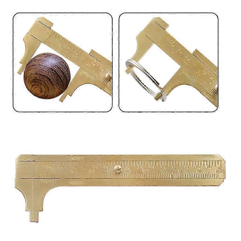 100mm Mini Brass Caliper Vernier Double Single Scale Measuring Ruler