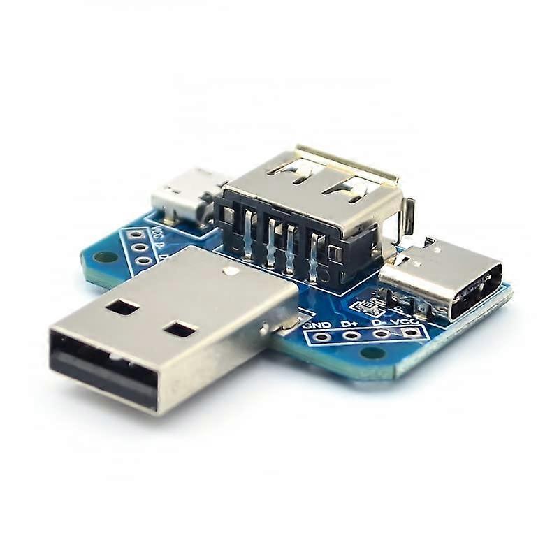 4 in 1 USB to Micro USB to Type-C 4P 2.54mm Male to Female Connector Adapter Plate for Universal Compatibility