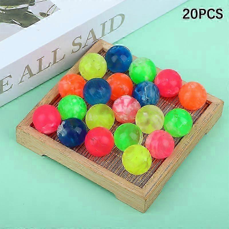 20Pcs Rubber Cloud Bouncy Balls Toy Jumping Balls Mini Neon Swirl Bouncing Balls