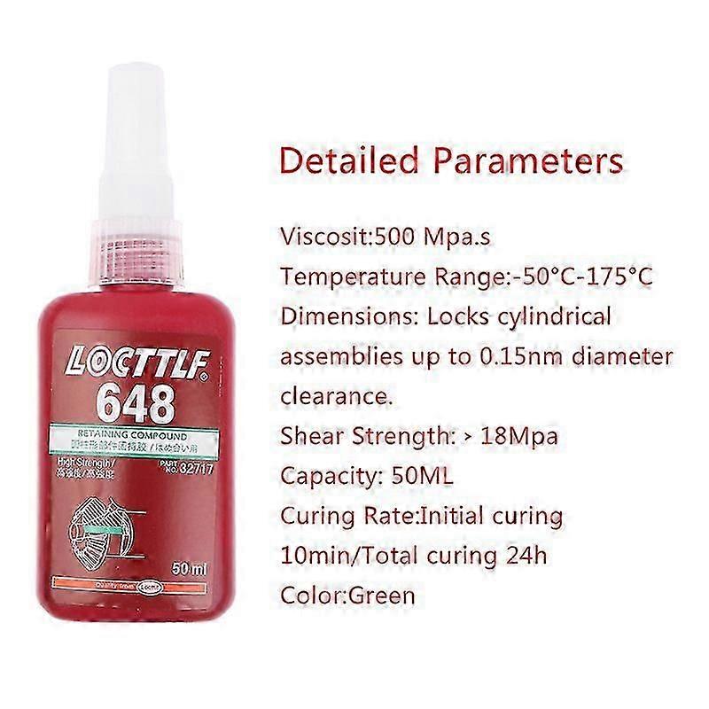 50ml 648 Retaining Compound Thread Locker Adhesive Glue Multi-purpose Use