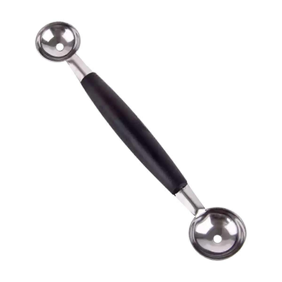 Double-sided melon baller, stainless steel melon ball scoop, double ice cream, double round dessert, fruit scoop
