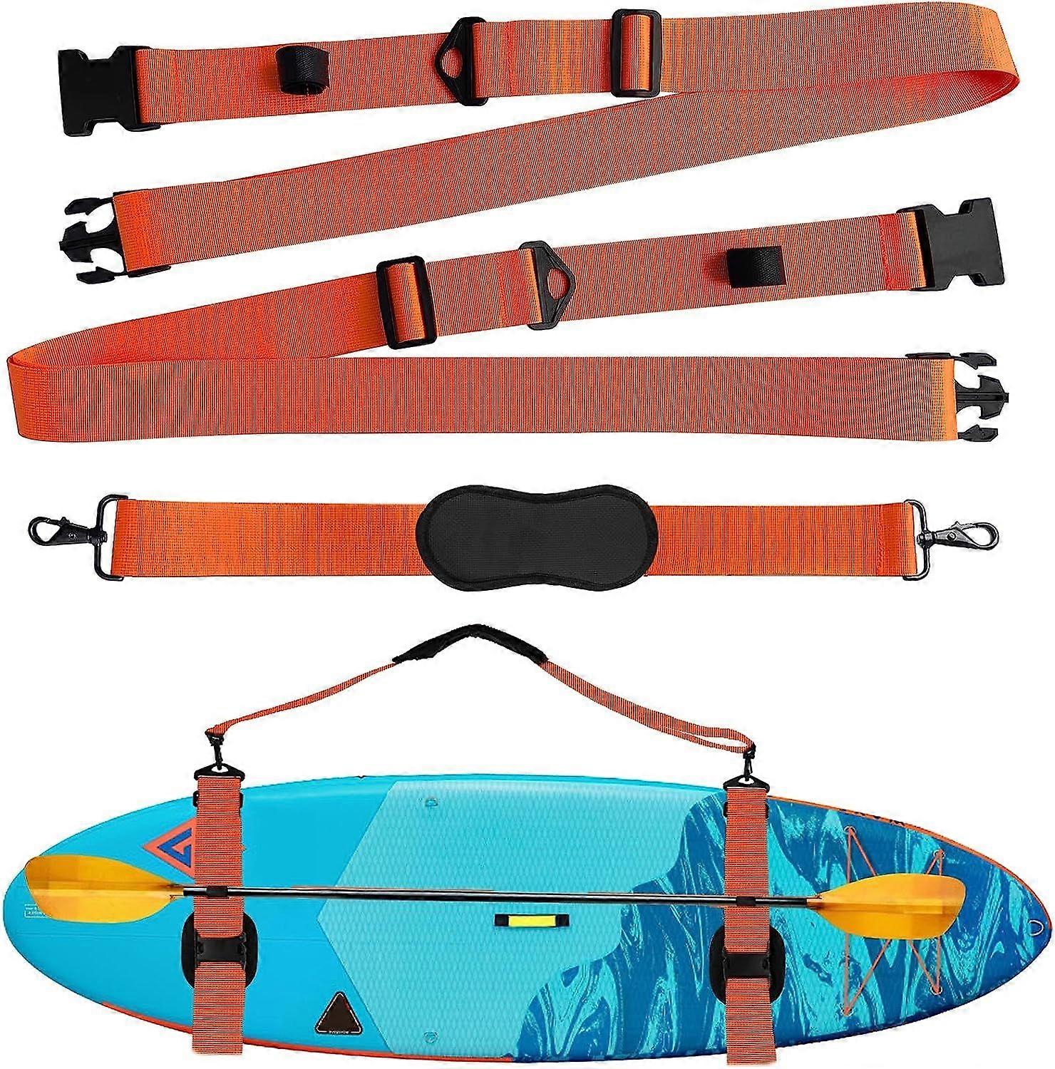 Adjustable Portable Carrying Strap for Sup Kayak, Surfboard, Paddleboard, Canoe, Nylon Shoulder Strap, Reinforced Upgrade Orange