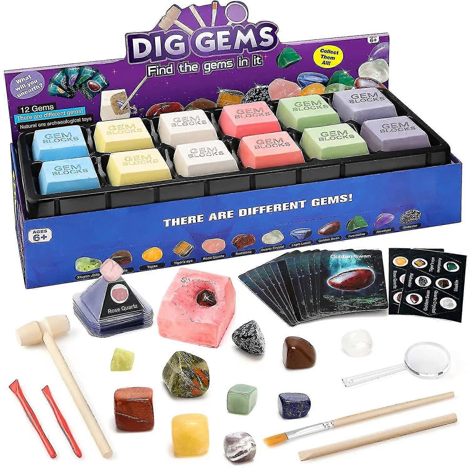 Dig Up 12 Gems Blocks With Excavation Kit