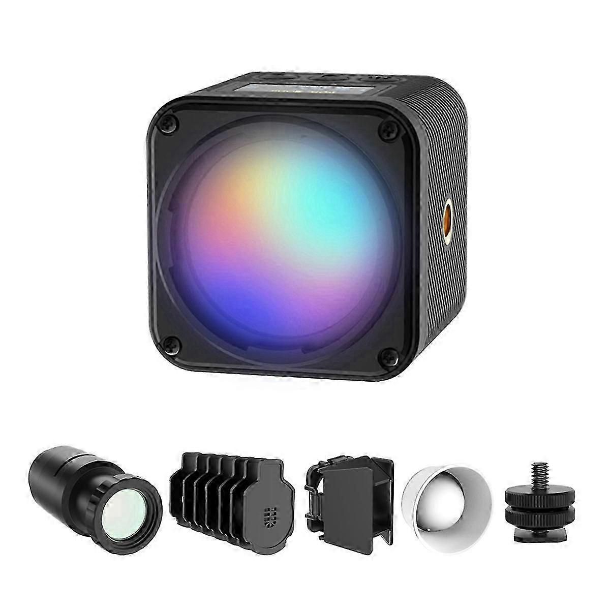 L3 RGB COB Video Light Waterproof Mini Cube Light Kit with Snoot Diffuser Barndoor 27007000K Color Temperature