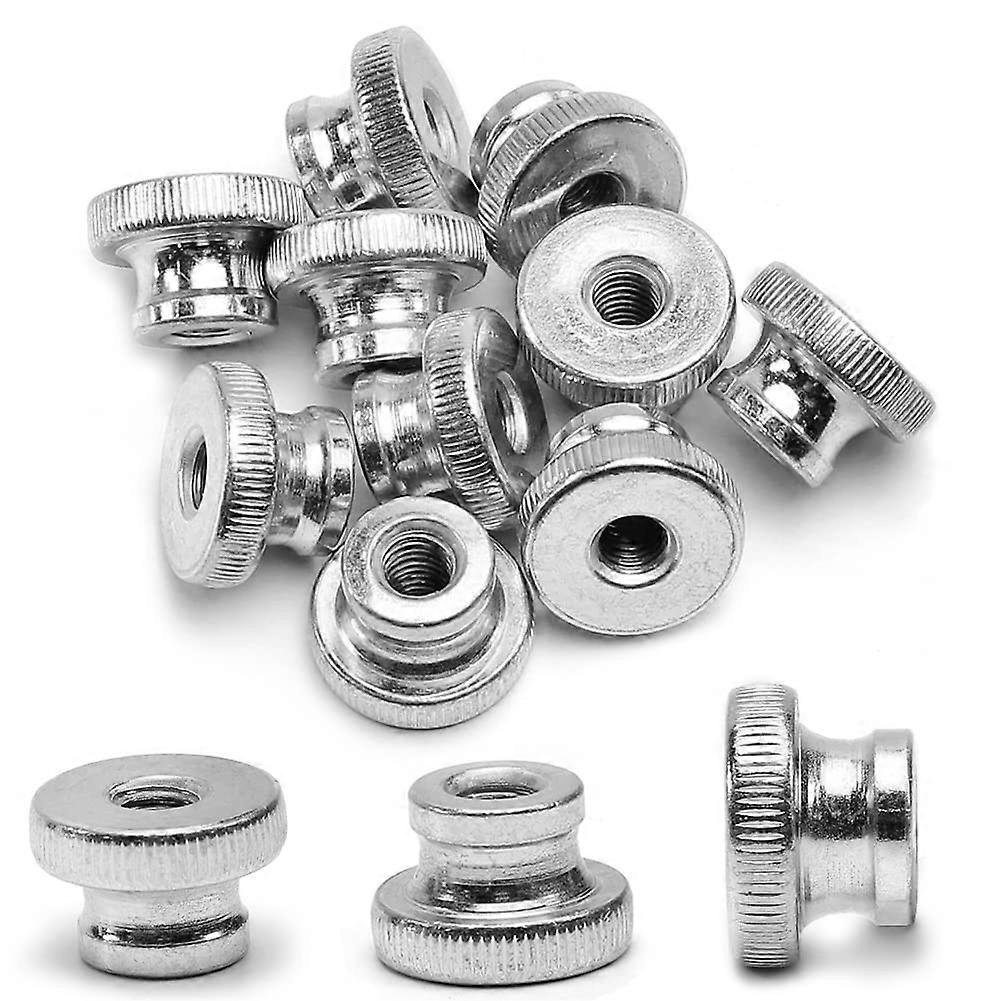 10Pcs Knurled Thumb Nuts M8x1.25mm Iron Round Knobs Blue Zinc Plating Adjusting Nuts Fasteners for 3D Printer Parts Tool Boxes