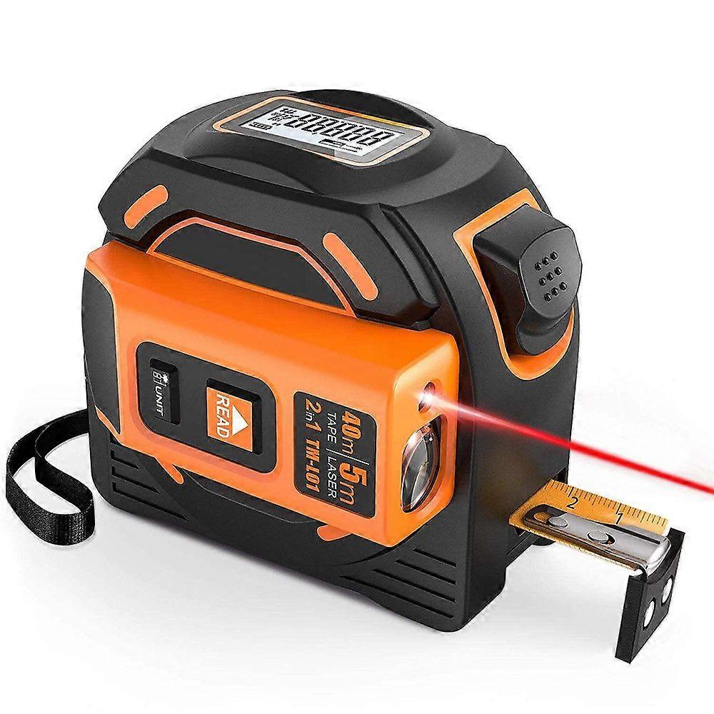2 in 1 laser rangefinder 40m+5m measuring tape High-precision LCD display tool kit