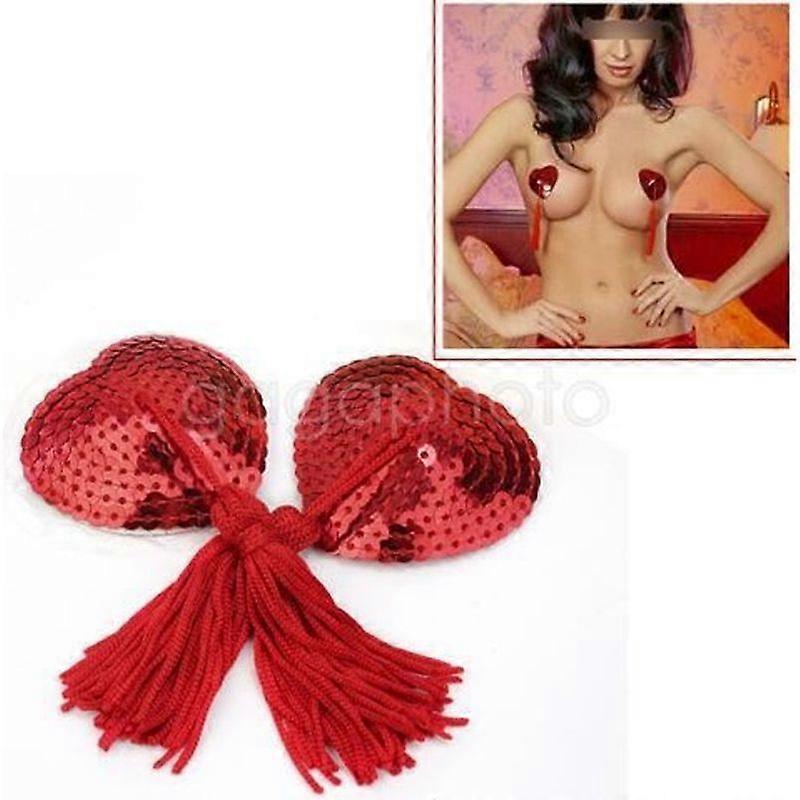 Sexy rote Strass-Brustwarzenabdeckung