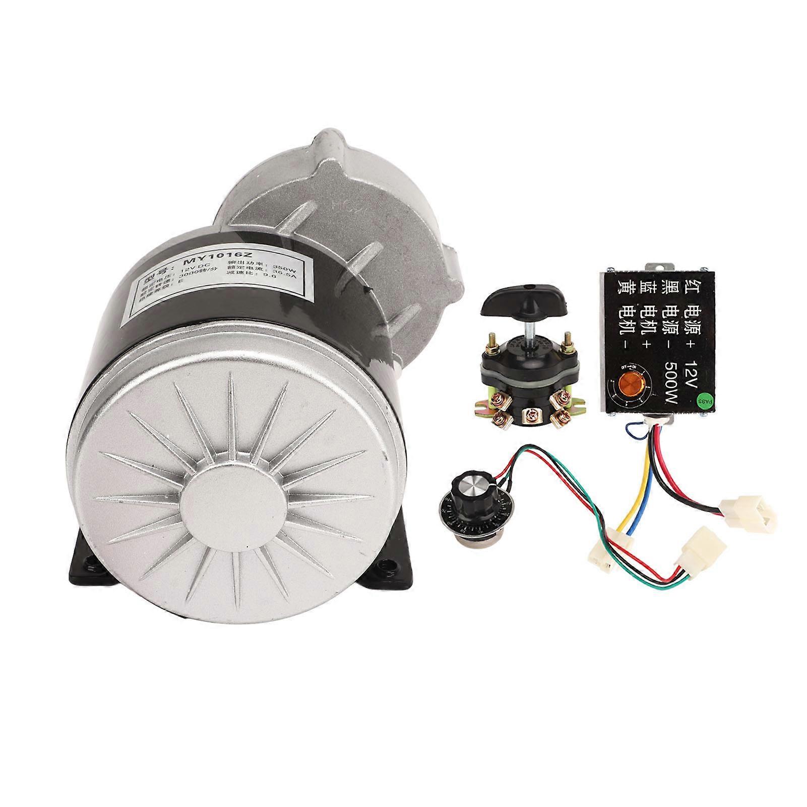 12V 350W Gear Reduction Electric Motor With Controller Inverted Switch 12V 500W Speed Control Knob 