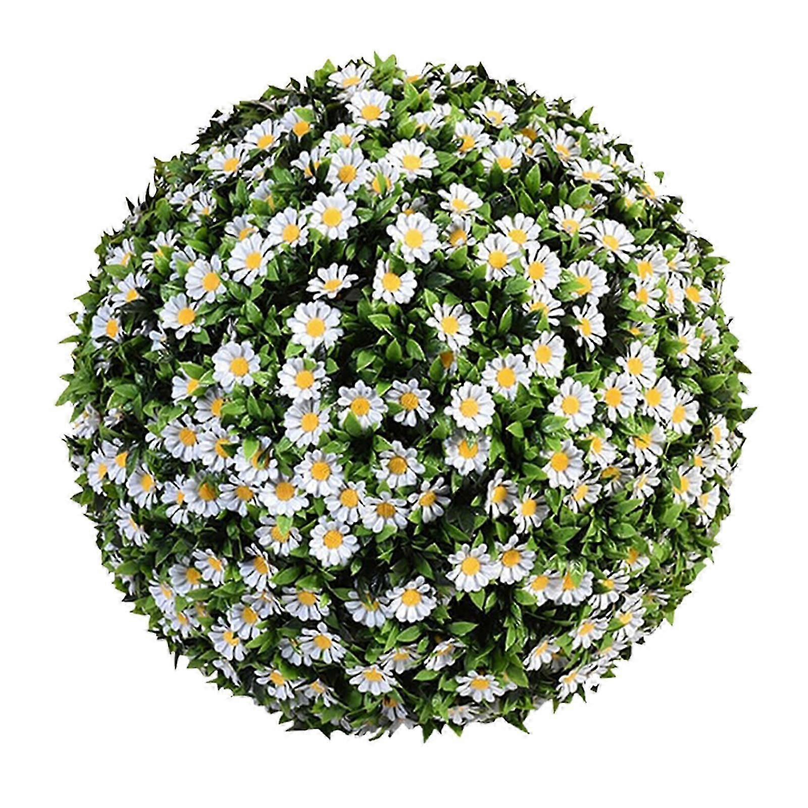 Artificial Eucalyptus Grass Ball Flowers for Ceiling and Garden - White, 15cm Inner, 30cm Outer Diameter