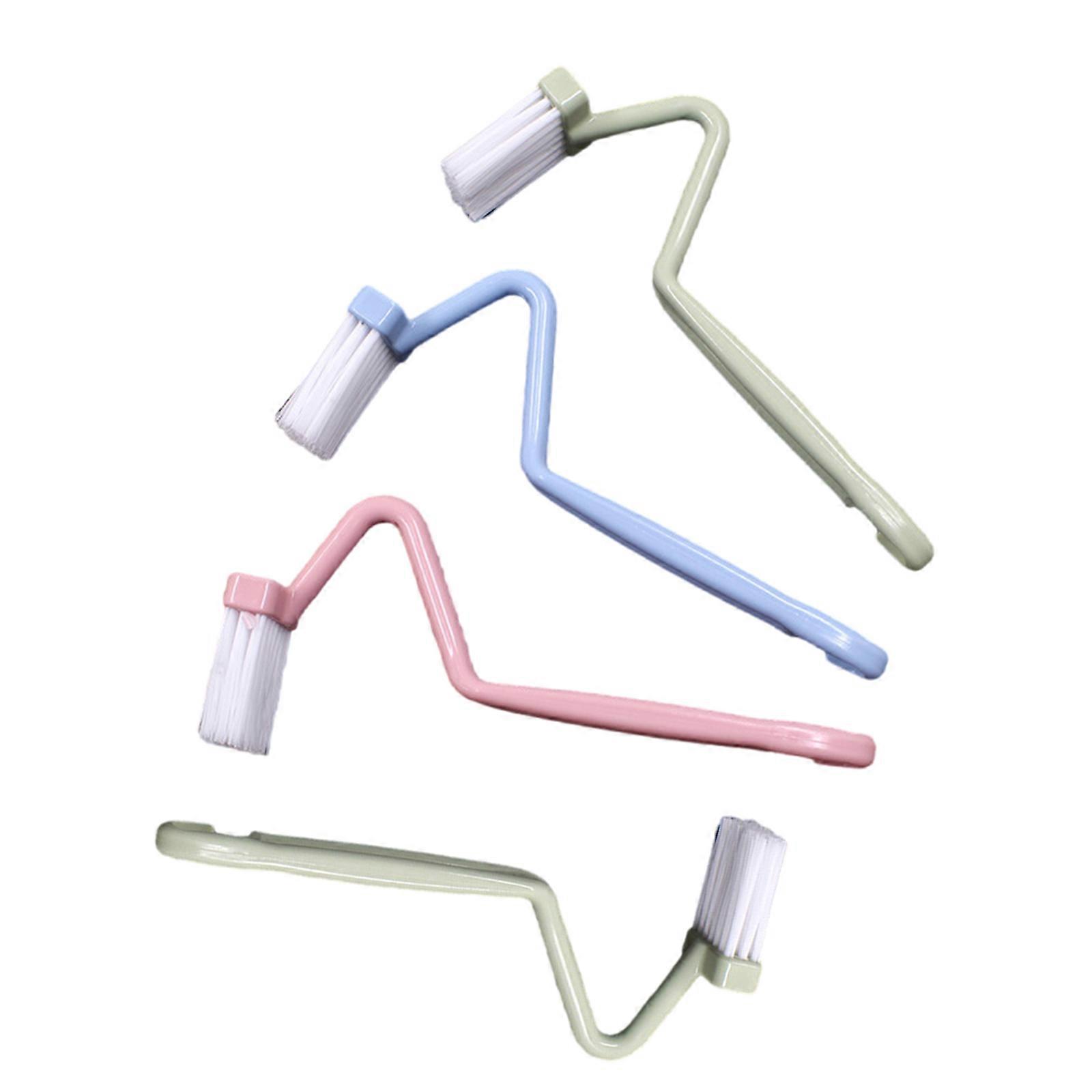 4pcs Bathroom Toilet Brush Set with S Shape Handle For Efficient Corner Cleaning Work And Convenient Wall Storage