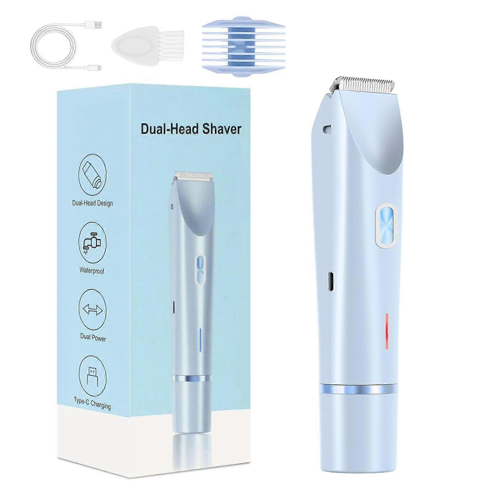 Glow Aura Womens Shaver 2 in 1, IPX67 Wet Dry (Blue) Ref: 9468