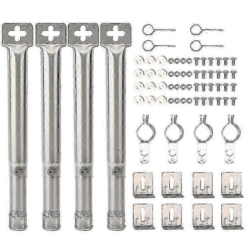 4Pcs Universal Adjustable Stainless Steel BBQ Gas Grill Replacement Straight Pipe Tube Burner Barbe